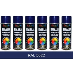 EuroColor granatowy połysk spray 400 ml farba akrylowa uniwersalna RAL 5022 - 6 sztuk