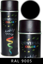 Farba emalia ftalowa uniwersalna czarna matowa do drewna, metalu, tworzywa RAL 9005 UNIVERSAL COLOR 400 ml