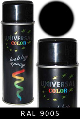 Farba emalia ftalowa uniwersalna czarna do drewna, metalu, tworzywa RAL 9005 UNIVERSAL COLOR 400 ml