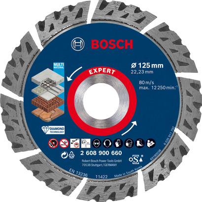 Diamentowa tarcza tnąca o średnicy 125 mm Bosch EXPERT MultiMaterial