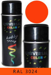 UniversalColor fluorescencyjny pomarańcz połysk spray 400ml farba RAL 3024