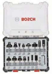 Bosch mieszany zestaw frezów, trzpień 6 mm, 15 szt