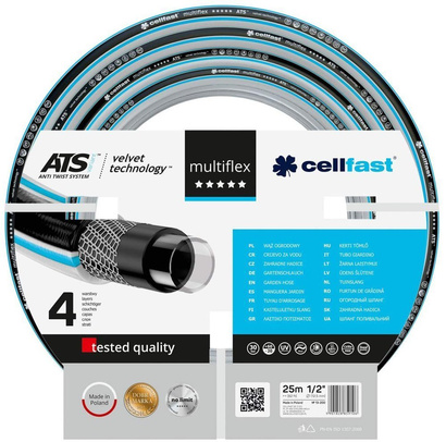 Wąż ogrodowy do nawadniania 1/2" 25 m 4-warstwowy MULTIFLEX Cellfast 13-200