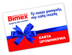 Karta upominkowa Bimex o wartości 100zł zawsze trafiony prezent!