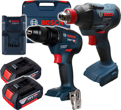 BOSCH ZESTAW GDX 180 Li + GSR 18V-50 z dwoma akumulatorami 5Ah + walizka