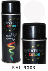 UniversalColor biały mat spray 400 ml - farba uniwersalna matowa RAL 9003