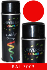 UniversalColor czerwień kubańska połysk spray 400 ml - farba uni RAL 3020